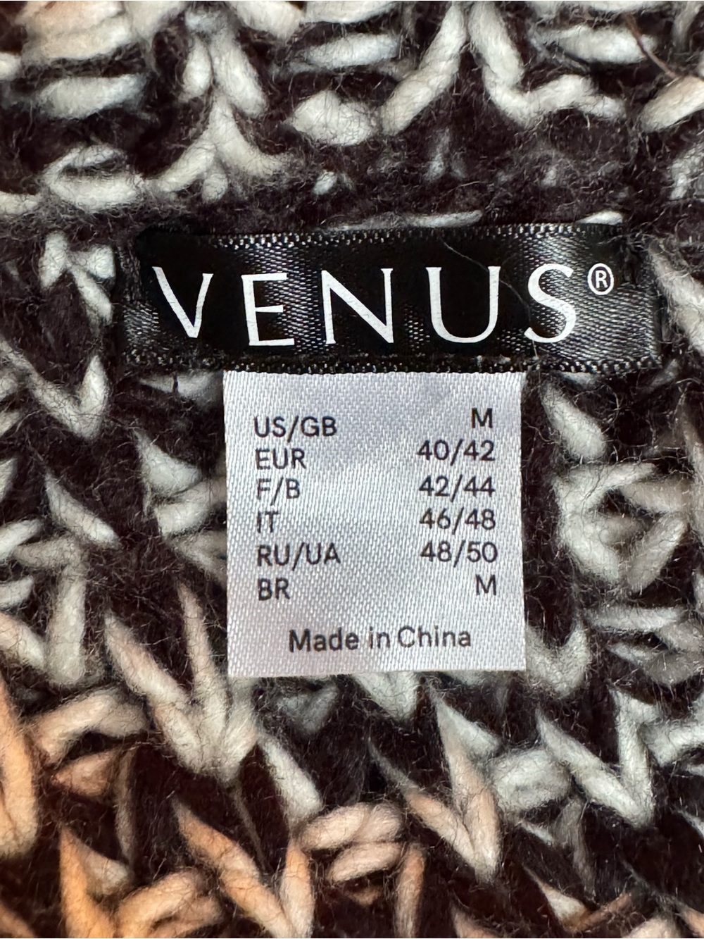 VENUS Marled Black & White Open-Front Cardigan - Picture 7 of 8